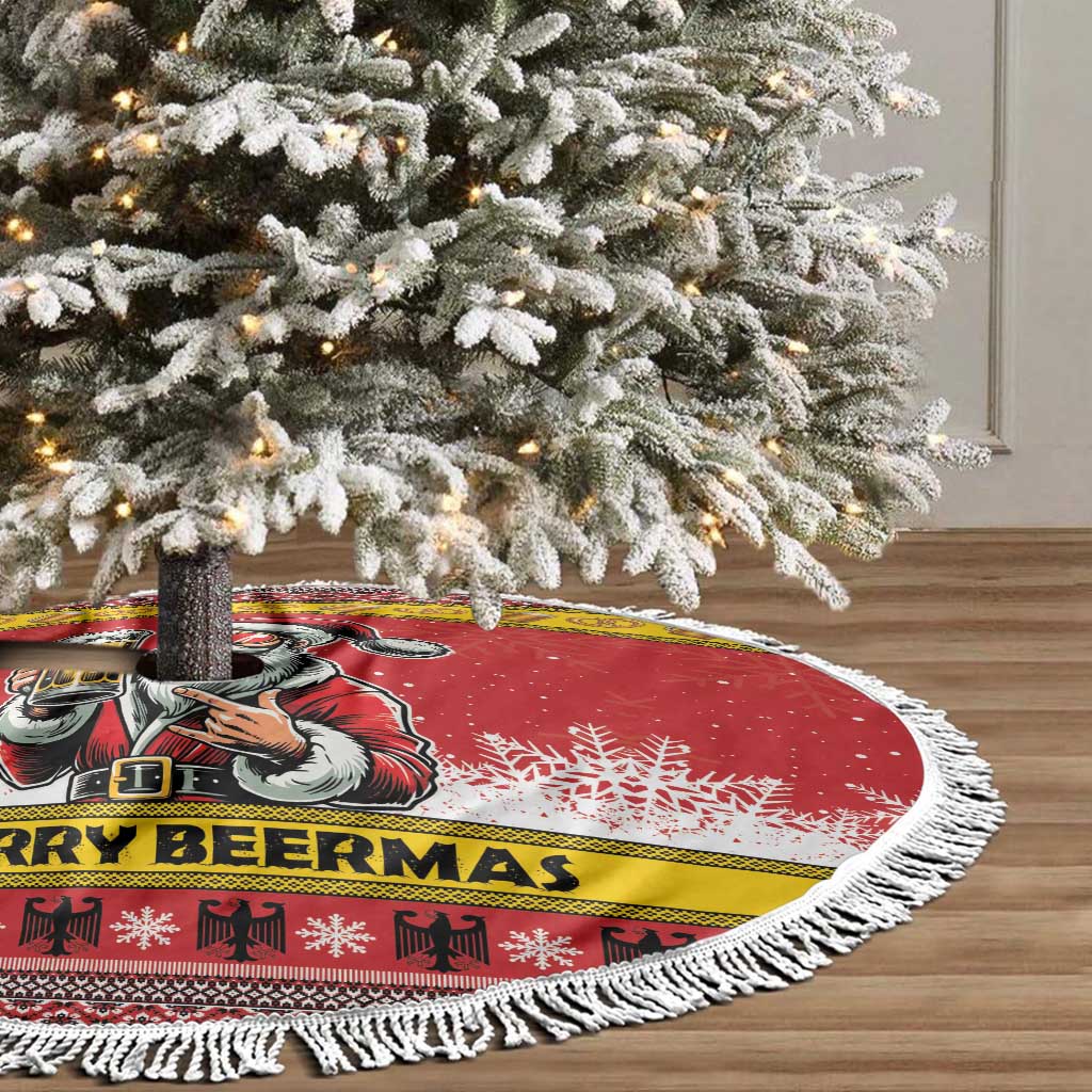 Germany Christmas Tree Skirt Santa Claus Merry Beermas - Wonder Print Shop