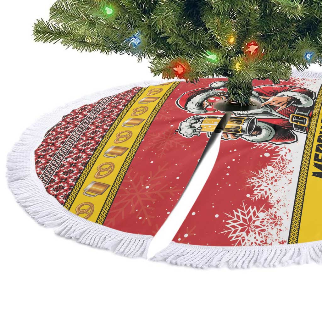 Germany Christmas Tree Skirt Santa Claus Merry Beermas - Wonder Print Shop
