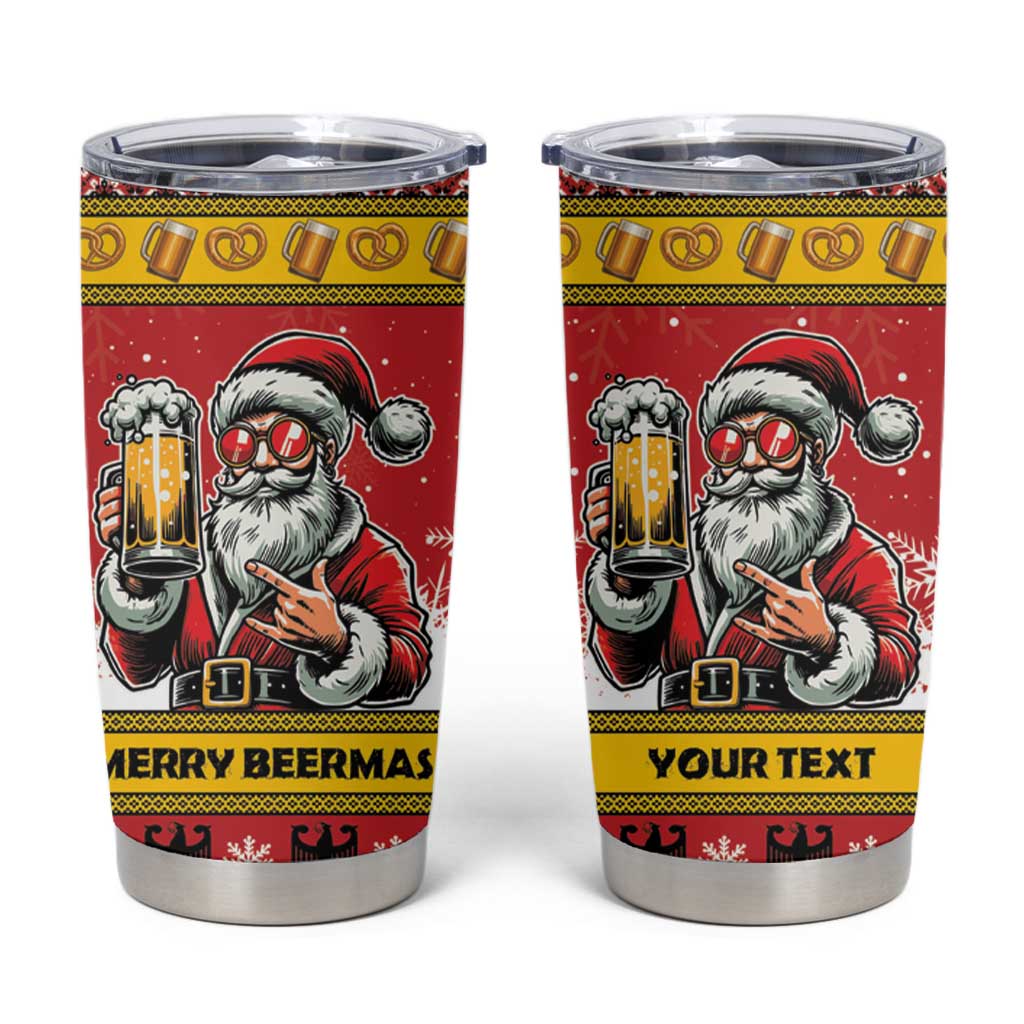 Personalized Germany Christmas Tumbler Cup Santa Claus Merry Beermas - Wonder Print Shop