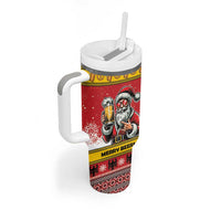 Personalized Germany Christmas Tumbler With Handle Santa Claus Merry Beermas - Wonder Print Shop