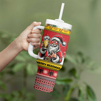 Personalized Germany Christmas Tumbler With Handle Santa Claus Merry Beermas - Wonder Print Shop
