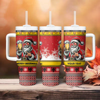 Personalized Germany Christmas Tumbler With Handle Santa Claus Merry Beermas - Wonder Print Shop