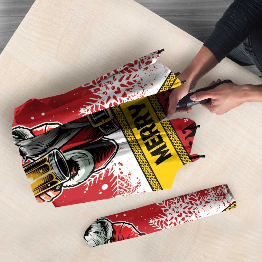 Personalized Germany Christmas Umbrella Santa Claus Merry Beermas - Wonder Print Shop