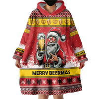 Personalized Germany Christmas Wearable Blanket Hoodie Santa Claus Merry Beermas - Wonder Print Shop