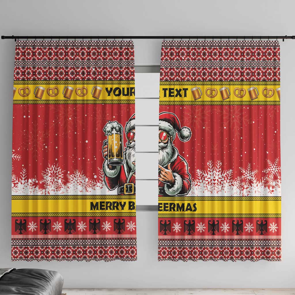 Personalized Germany Christmas Window Curtain Santa Claus Merry Beermas - Wonder Print Shop