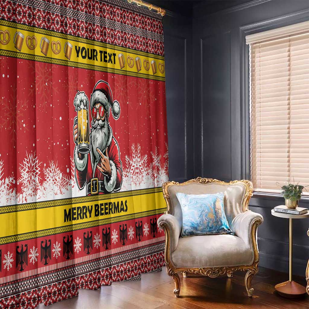 Personalized Germany Christmas Window Curtain Santa Claus Merry Beermas - Wonder Print Shop