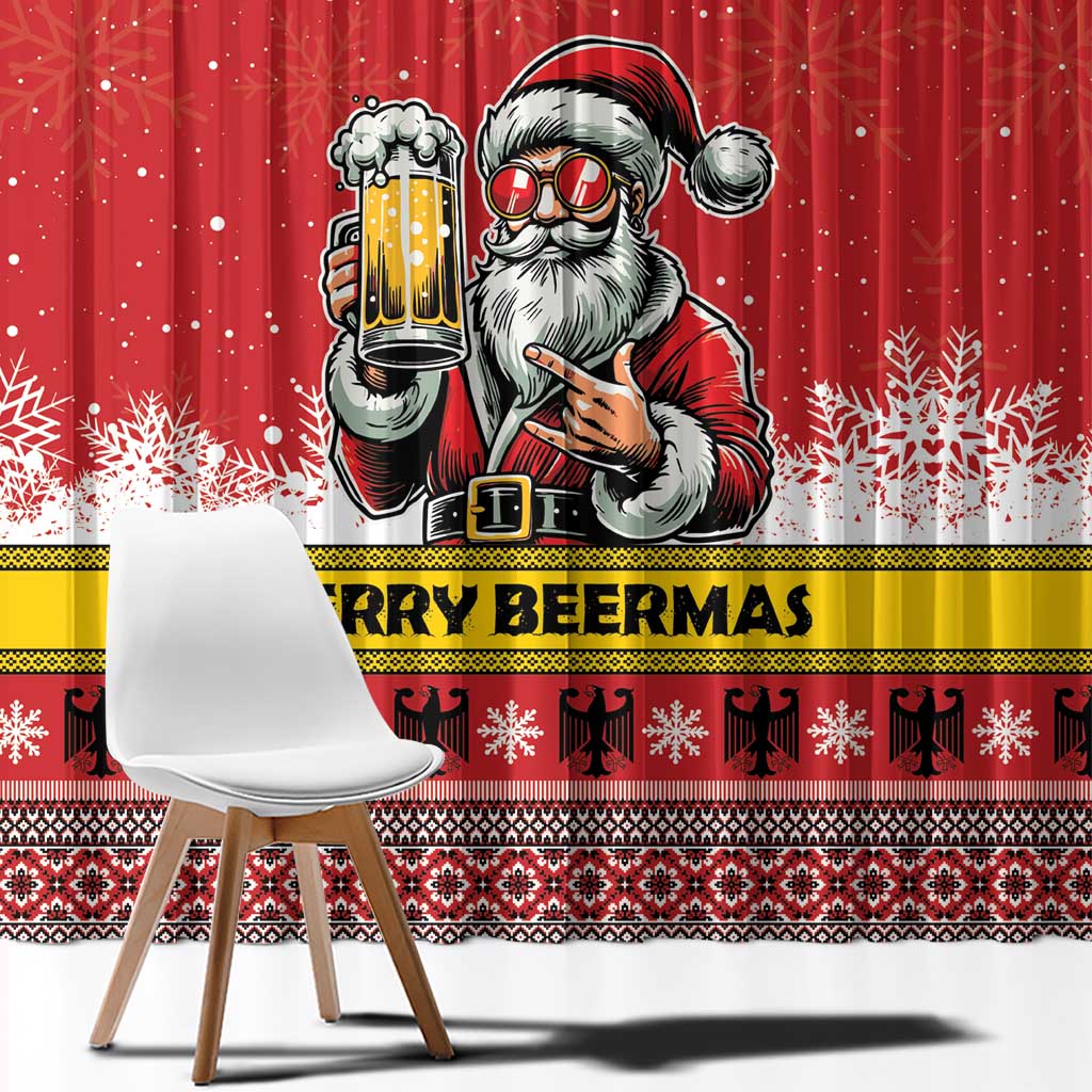 Personalized Germany Christmas Window Curtain Santa Claus Merry Beermas - Wonder Print Shop