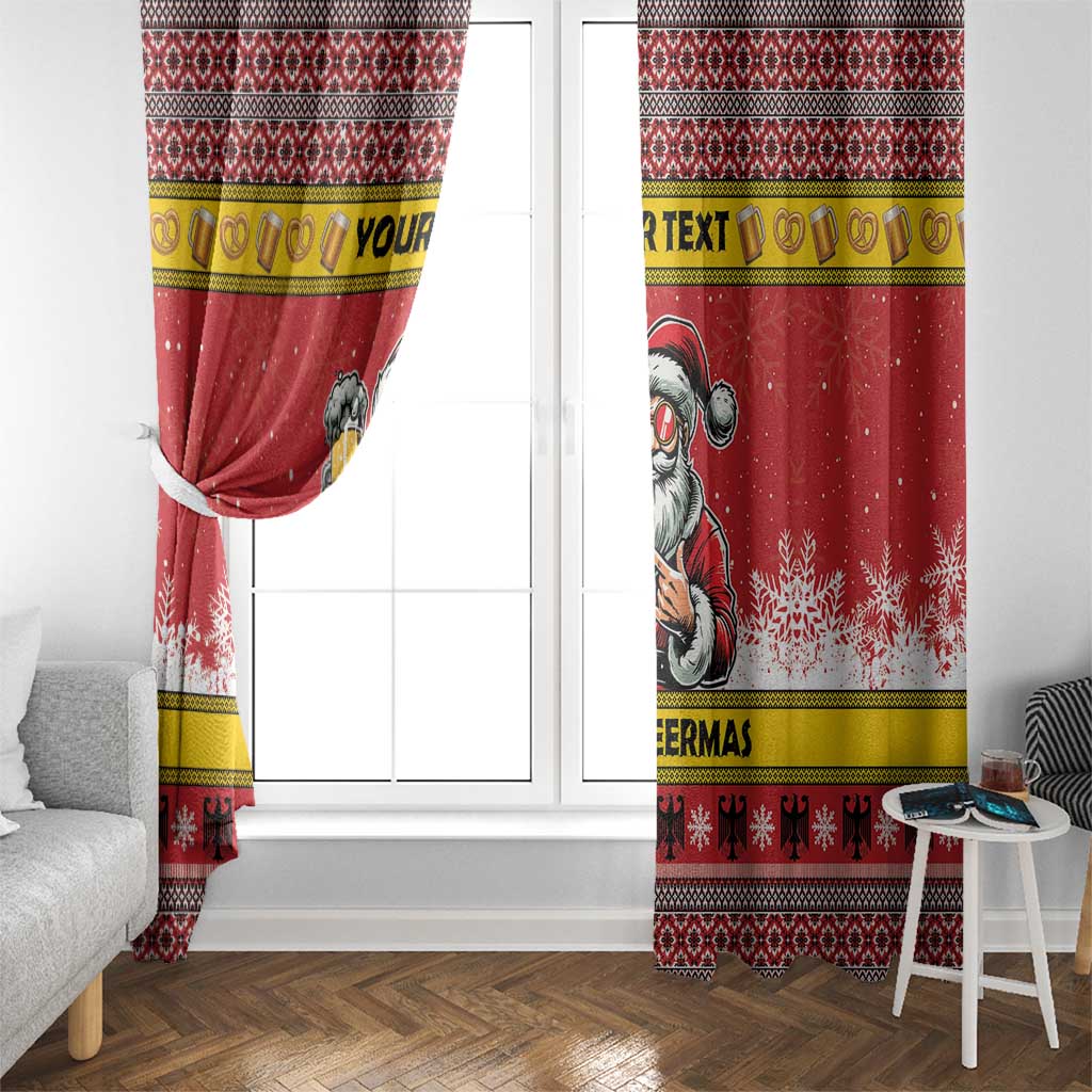 Personalized Germany Christmas Window Curtain Santa Claus Merry Beermas - Wonder Print Shop