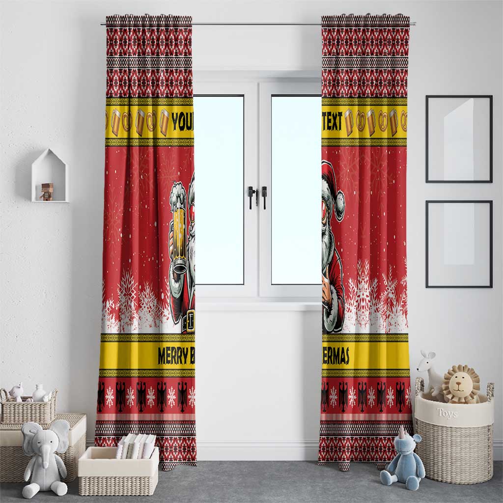 Personalized Germany Christmas Window Curtain Santa Claus Merry Beermas - Wonder Print Shop