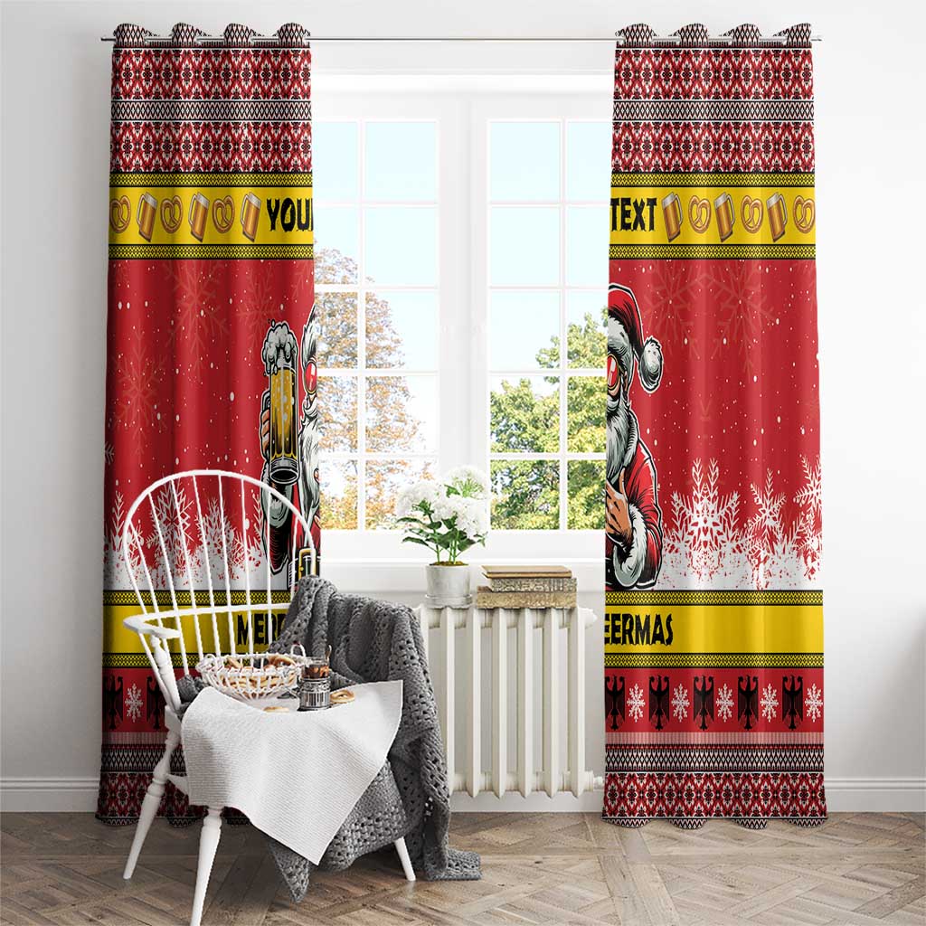 Personalized Germany Christmas Window Curtain Santa Claus Merry Beermas - Wonder Print Shop