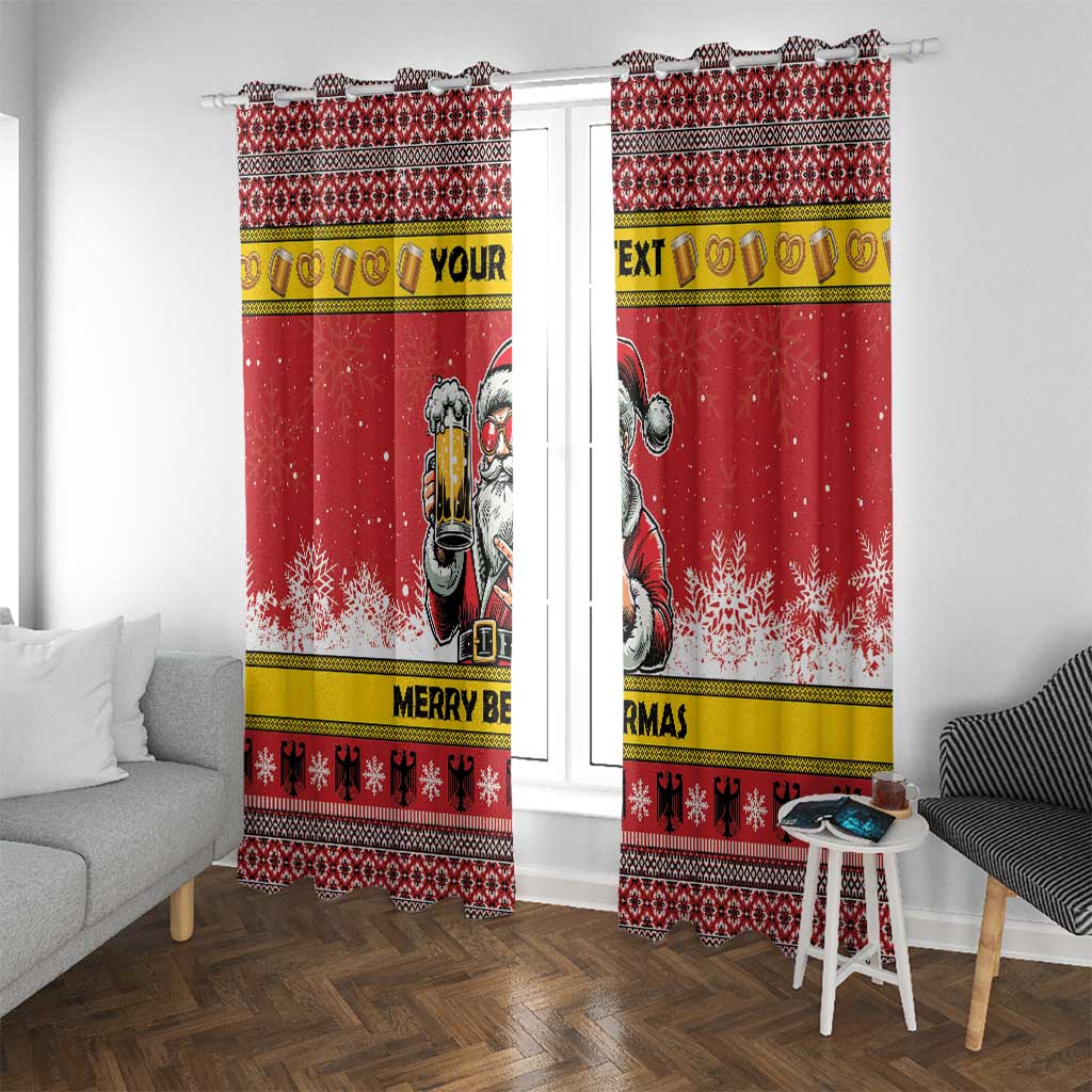 Personalized Germany Christmas Window Curtain Santa Claus Merry Beermas - Wonder Print Shop