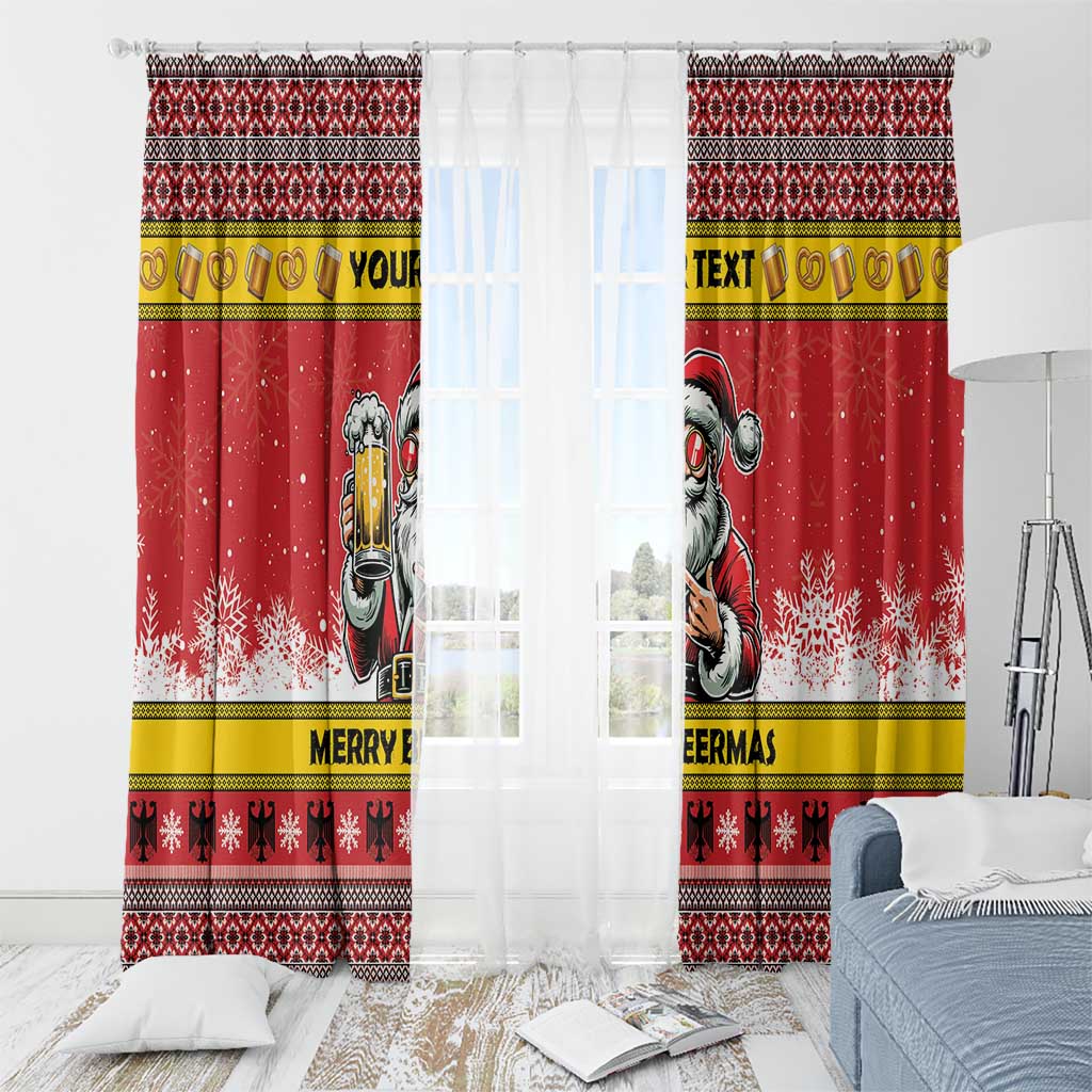 Personalized Germany Christmas Window Curtain Santa Claus Merry Beermas - Wonder Print Shop
