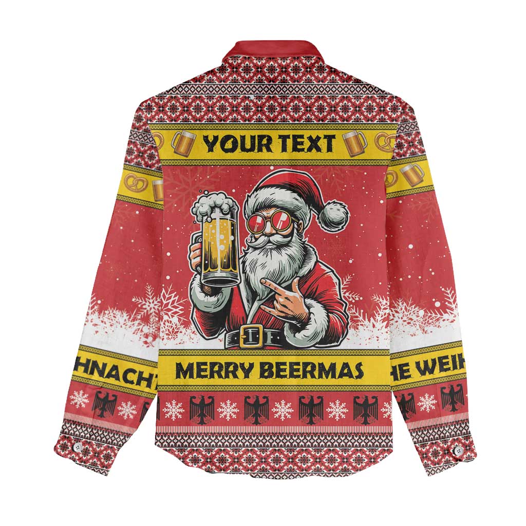 Personalized Germany Christmas Women Casual Shirt Santa Claus Merry Beermas - Wonder Print Shop