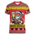 Personalized Germany Christmas Women V-Neck T-Shirt Santa Claus Merry Beermas - Wonder Print Shop