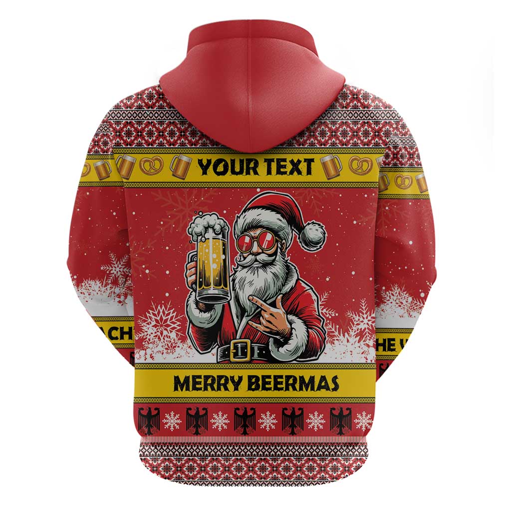 Personalized Germany Christmas Zip Hoodie Santa Claus Merry Beermas - Wonder Print Shop