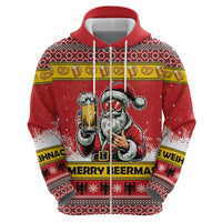 Personalized Germany Christmas Zip Hoodie Santa Claus Merry Beermas - Wonder Print Shop