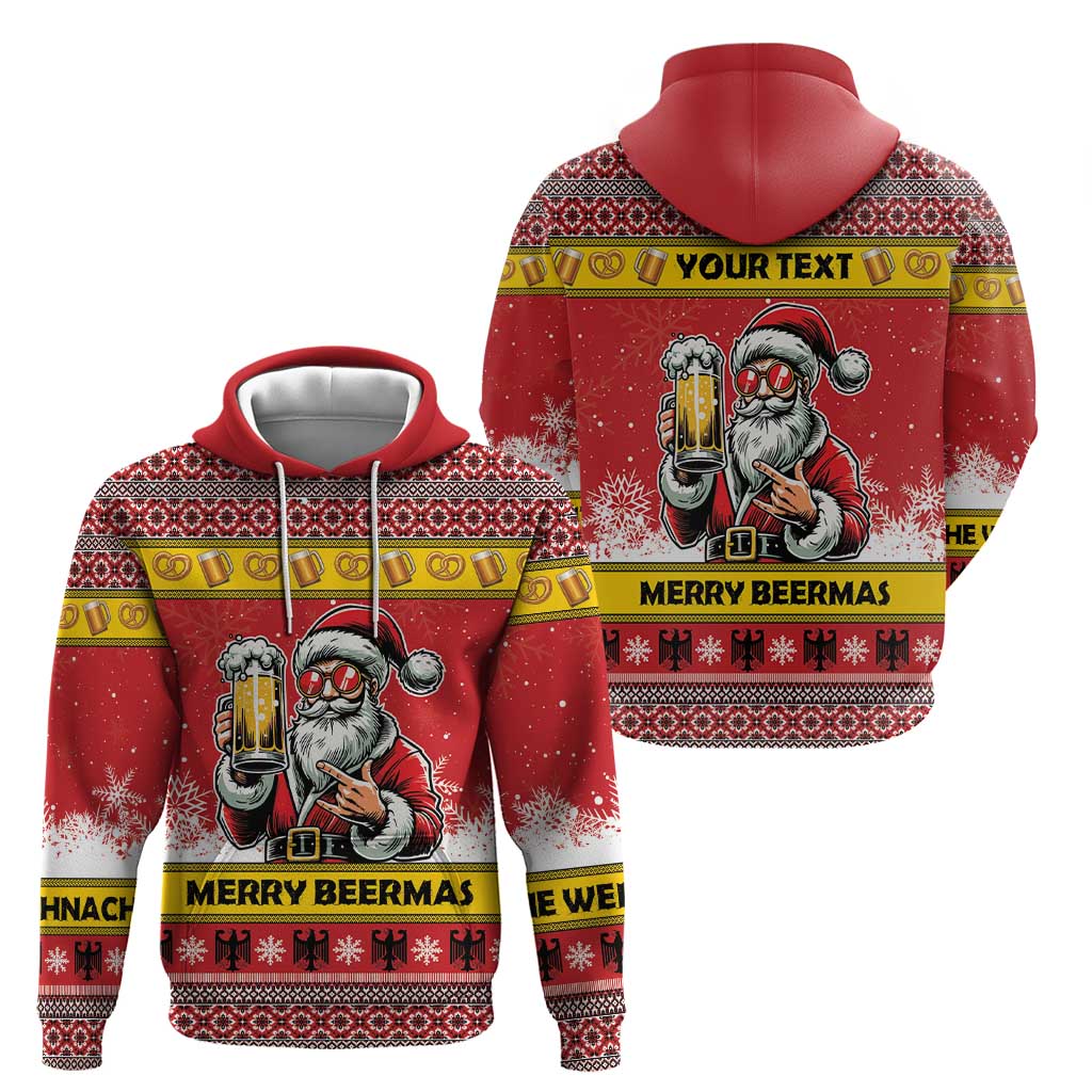 Personalized Germany Christmas Zip Hoodie Santa Claus Merry Beermas - Wonder Print Shop