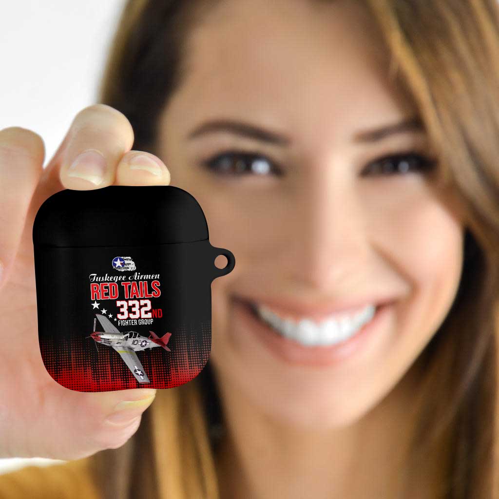 Tuskegee Airmen Red Tails AirPods Case 332nd Fighter Group WWII Tribute Black Style - Wonder Print Shop