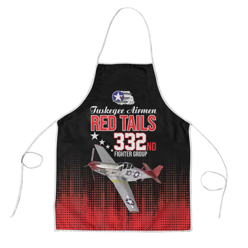 Tuskegee Airmen Red Tails Apron 332nd Fighter Group WWII Tribute Black Style - Wonder Print Shop