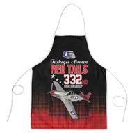 Tuskegee Airmen Red Tails Apron 332nd Fighter Group WWII Tribute Black Style - Wonder Print Shop