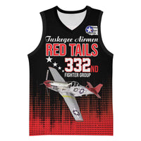Tuskegee Airmen Red Tails Basketball Jersey 332nd Fighter Group WWII Tribute Black Style - Wonder Print Shop