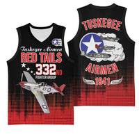 Tuskegee Airmen Red Tails Basketball Jersey 332nd Fighter Group WWII Tribute Black Style - Wonder Print Shop