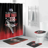 Tuskegee Airmen Red Tails Bathroom Set 332nd Fighter Group WWII Tribute Black Style - Wonder Print Shop
