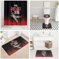 Tuskegee Airmen Red Tails Bathroom Set 332nd Fighter Group WWII Tribute Black Style - Wonder Print Shop
