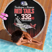 Tuskegee Airmen Red Tails Beach Blanket 332nd Fighter Group WWII Tribute Black Style - Wonder Print Shop