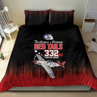 Tuskegee Airmen Red Tails Bedding Set 332nd Fighter Group WWII Tribute Black Style - Wonder Print Shop