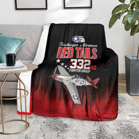 Tuskegee Airmen Red Tails Blanket 332nd Fighter Group WWII Tribute Black Style - Wonder Print Shop