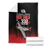Tuskegee Airmen Red Tails Blanket 332nd Fighter Group WWII Tribute Black Style - Wonder Print Shop