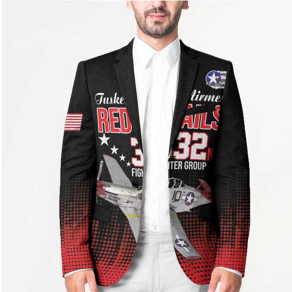 Tuskegee Airmen Red Tails Blazer 332nd Fighter Group WWII Tribute Black Style - Wonder Print Shop