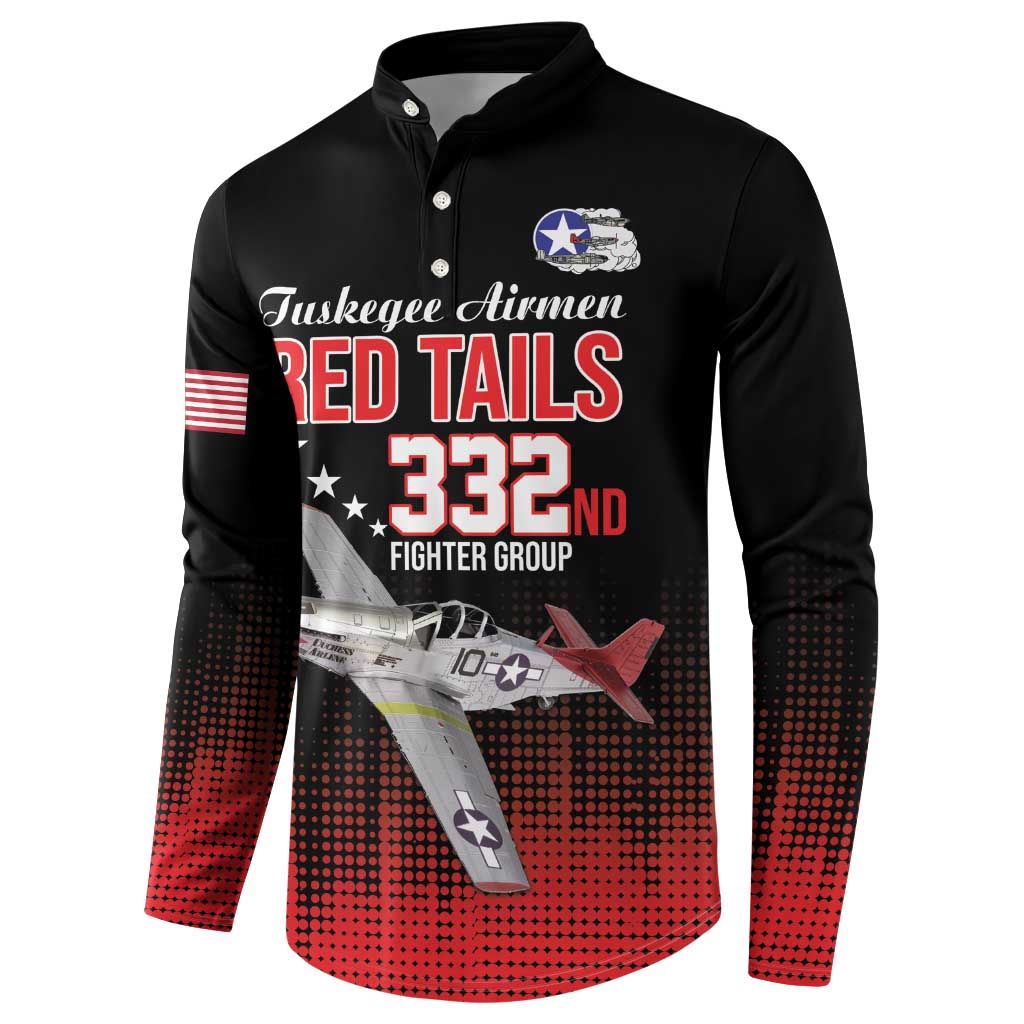 Tuskegee Airmen Red Tails Button Sweatshirt 332nd Fighter Group WWII Tribute Black Style - Wonder Print Shop
