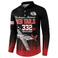 Tuskegee Airmen Red Tails Button Sweatshirt 332nd Fighter Group WWII Tribute Black Style - Wonder Print Shop