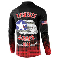 Tuskegee Airmen Red Tails Button Sweatshirt 332nd Fighter Group WWII Tribute Black Style - Wonder Print Shop