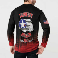 Tuskegee Airmen Red Tails Button Sweatshirt 332nd Fighter Group WWII Tribute Black Style - Wonder Print Shop