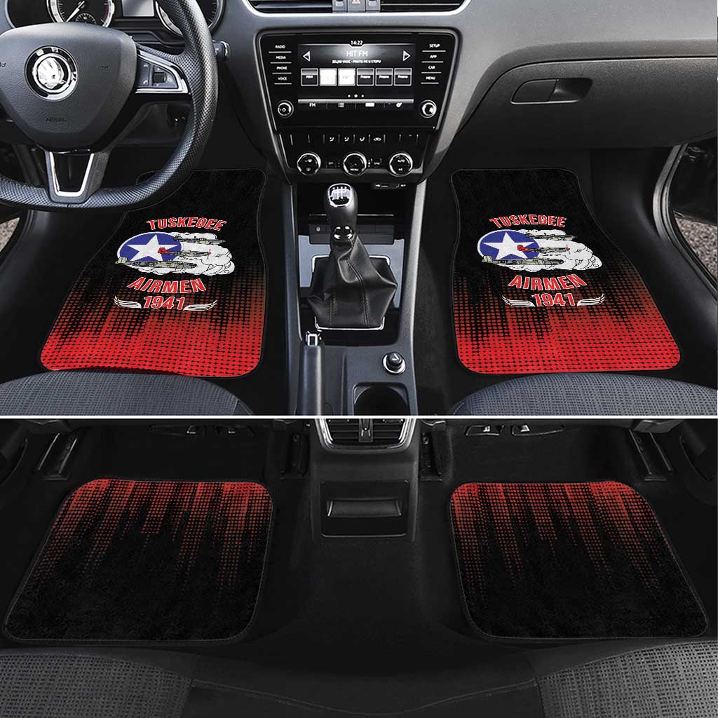 Tuskegee Airmen Red Tails Car Mats 332nd Fighter Group WWII Tribute Black Style - Wonder Print Shop