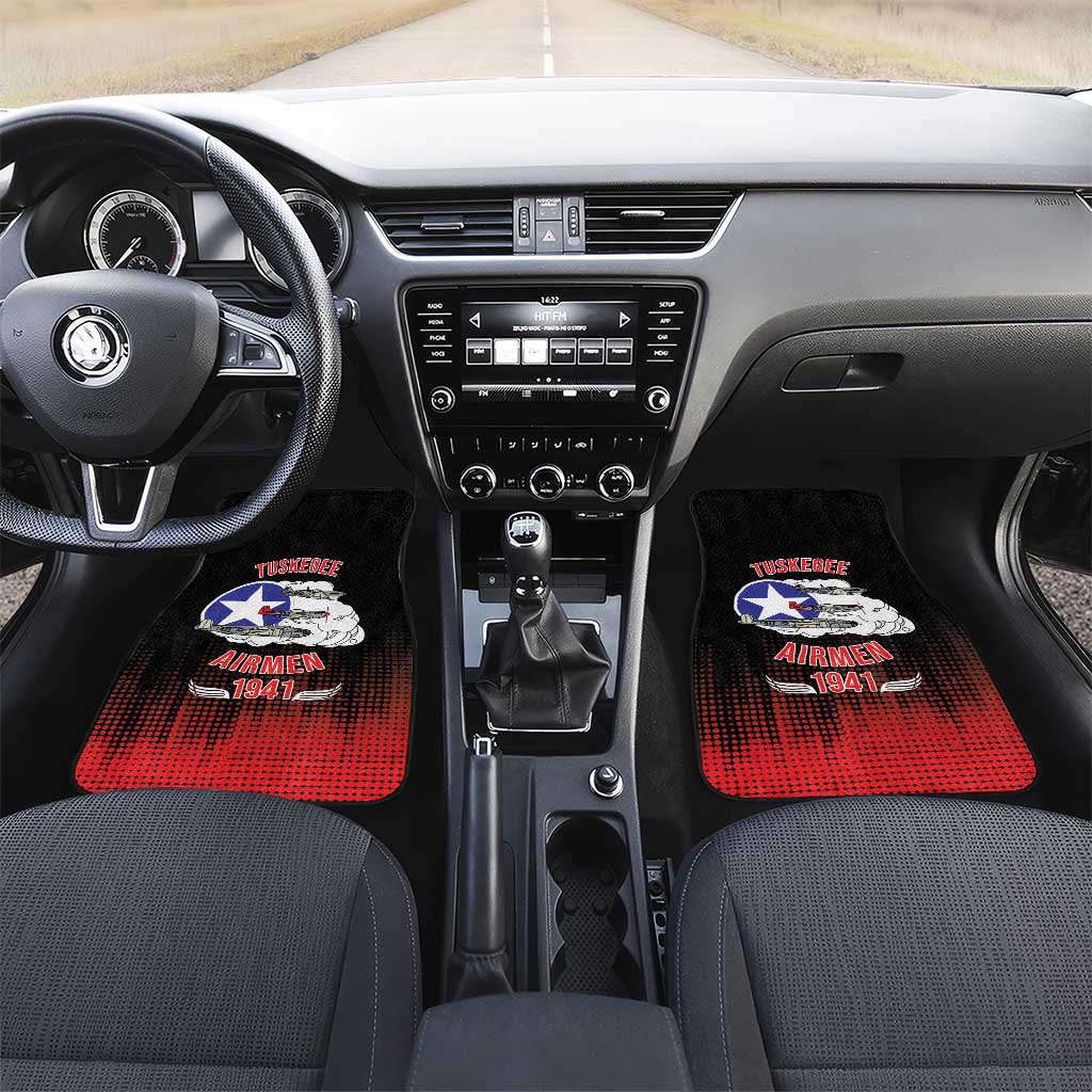 Tuskegee Airmen Red Tails Car Mats 332nd Fighter Group WWII Tribute Black Style - Wonder Print Shop