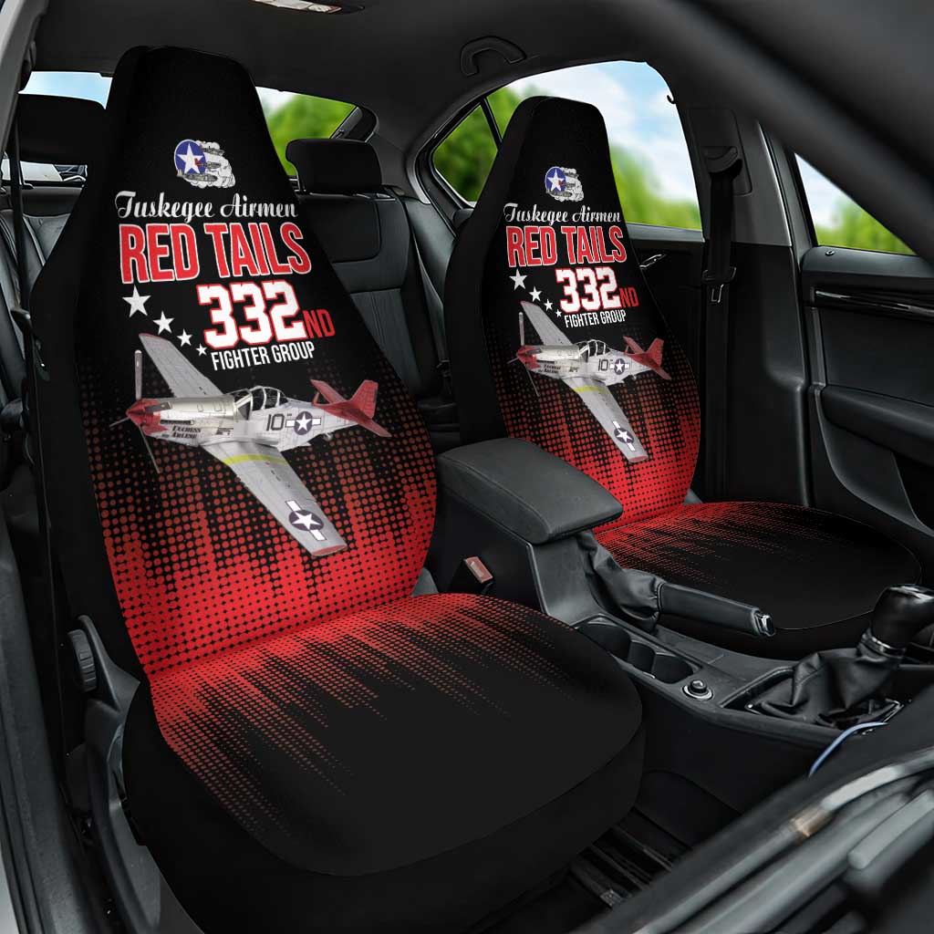 Tuskegee Airmen Red Tails Car Seat Cover 332nd Fighter Group WWII Tribute Black Style - Wonder Print Shop