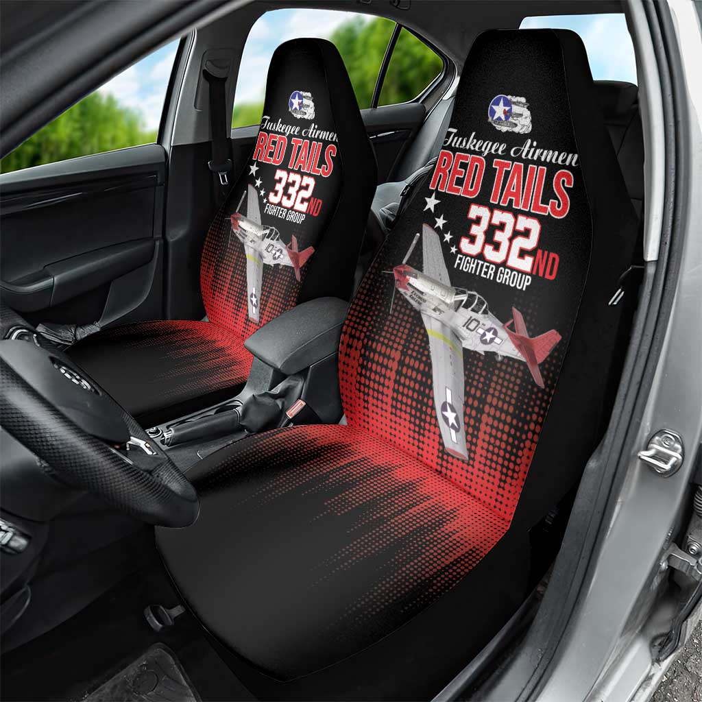 Tuskegee Airmen Red Tails Car Seat Cover 332nd Fighter Group WWII Tribute Black Style - Wonder Print Shop