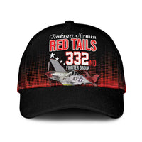 Tuskegee Airmen Red Tails Classic Cap 332nd Fighter Group WWII Tribute Black Style - Wonder Print Shop