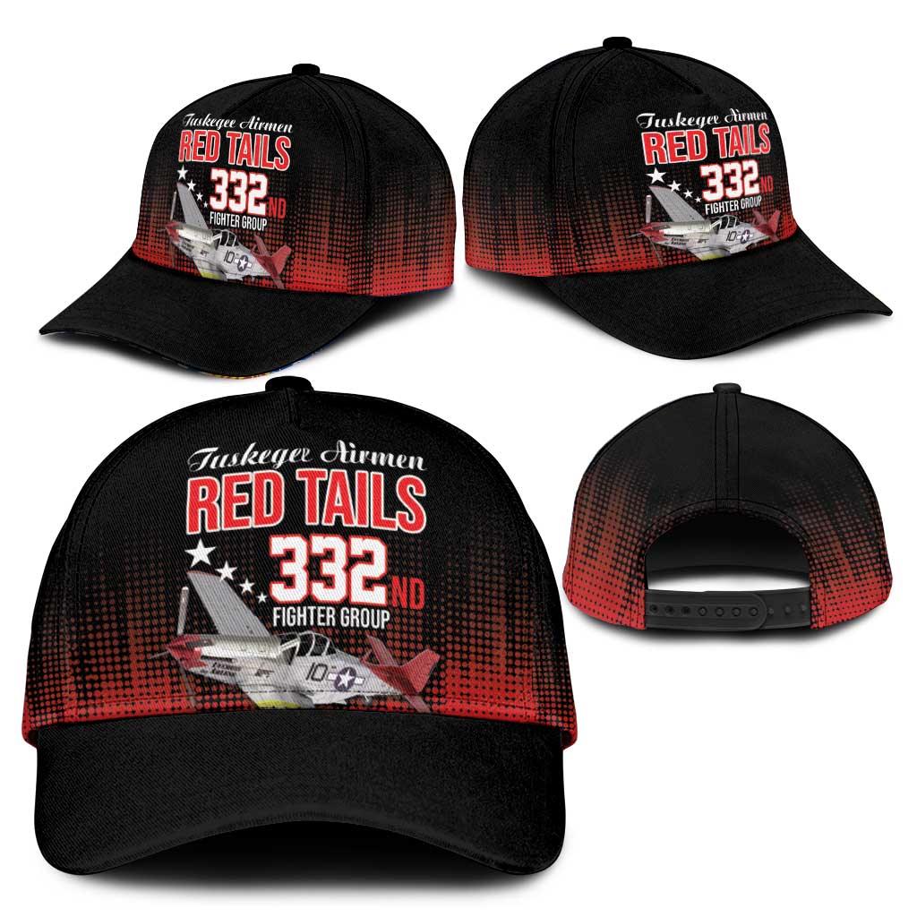Tuskegee Airmen Red Tails Classic Cap 332nd Fighter Group WWII Tribute Black Style - Wonder Print Shop