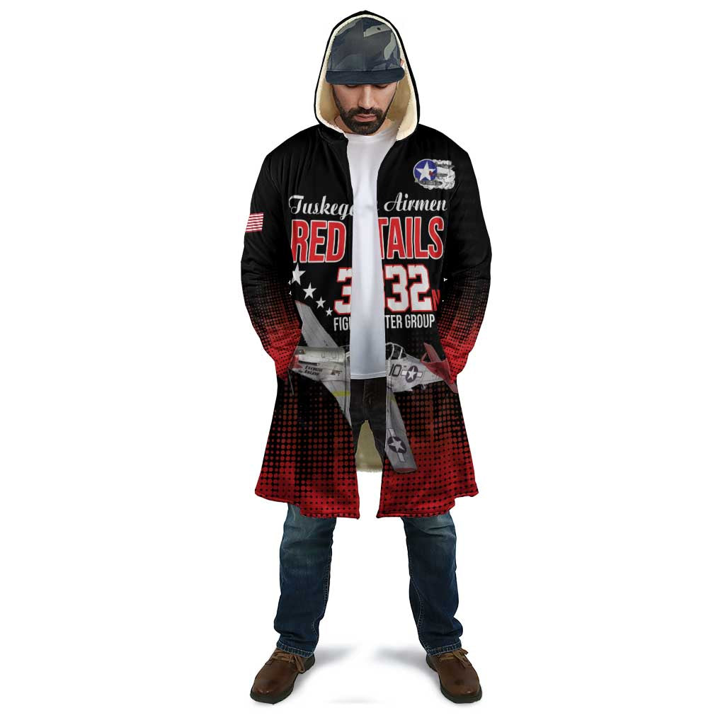 Tuskegee Airmen Red Tails Cloak 332nd Fighter Group WWII Tribute Black Style - Wonder Print Shop