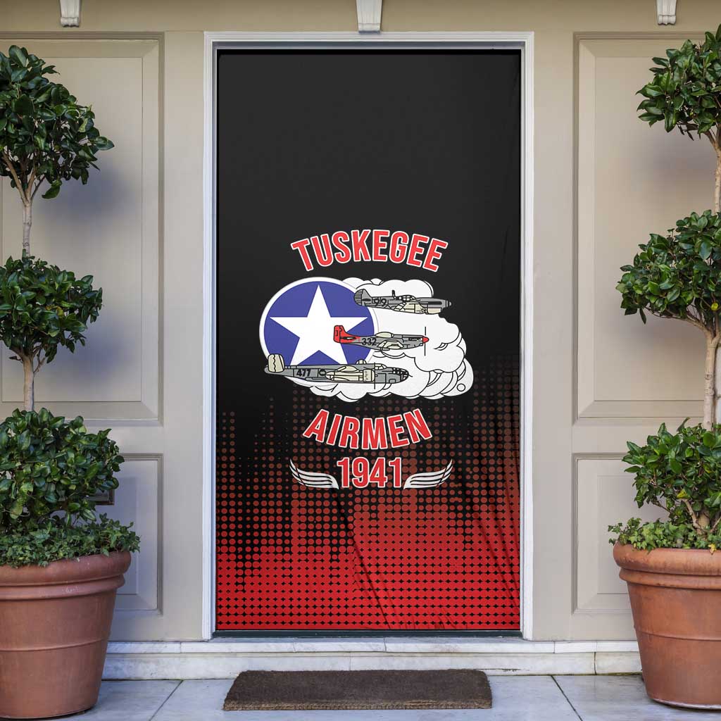 Tuskegee Airmen Red Tails Door Cover 332nd Fighter Group WWII Tribute Black Style - Wonder Print Shop