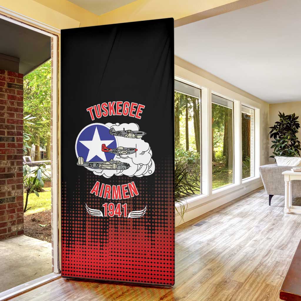 Tuskegee Airmen Red Tails Door Cover 332nd Fighter Group WWII Tribute Black Style - Wonder Print Shop