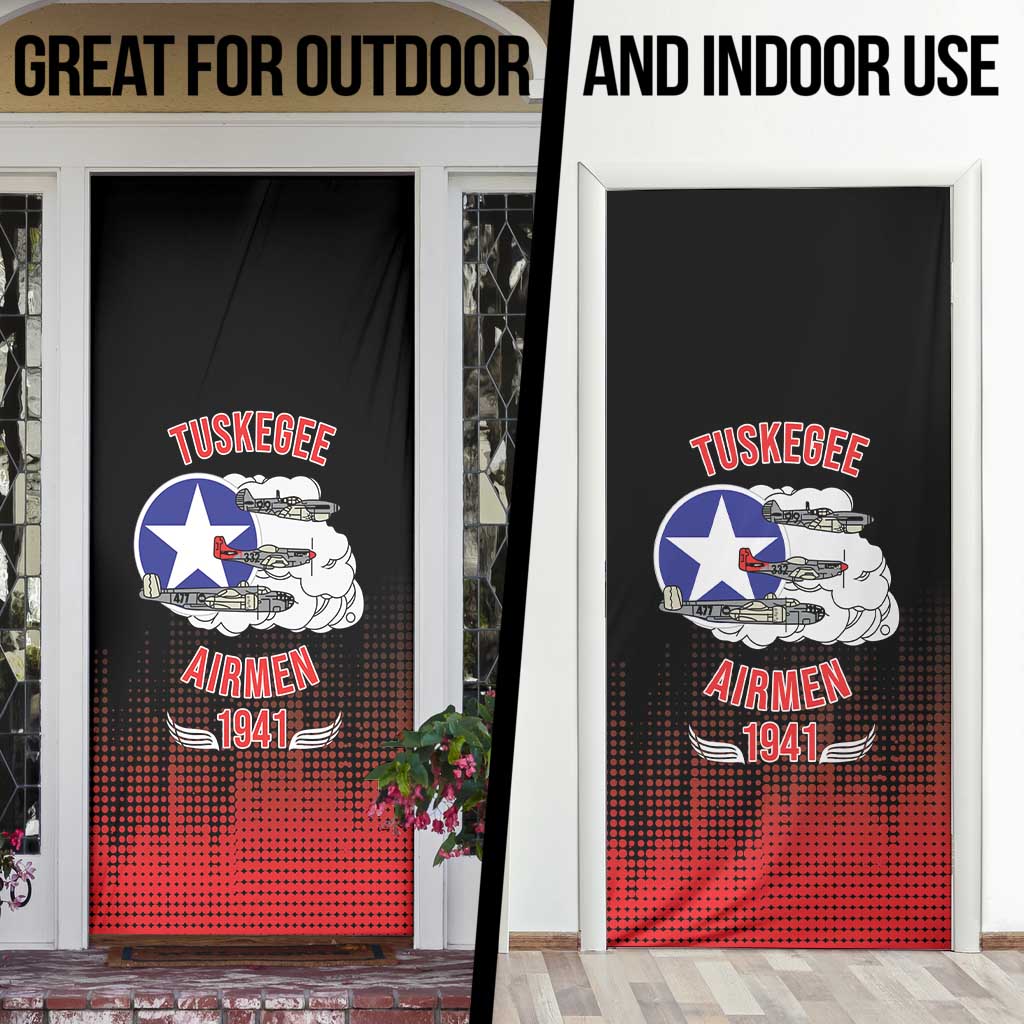 Tuskegee Airmen Red Tails Door Cover 332nd Fighter Group WWII Tribute Black Style - Wonder Print Shop