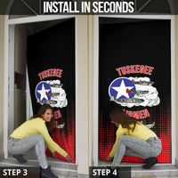 Tuskegee Airmen Red Tails Door Cover 332nd Fighter Group WWII Tribute Black Style - Wonder Print Shop