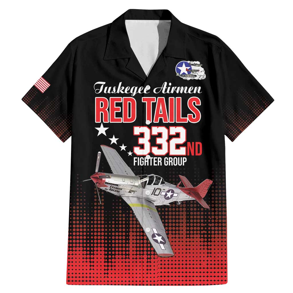 Tuskegee Airmen Red Tails Family Matching Mermaid Dress and Hawaiian Shirt 332nd Fighter Group WWII Tribute Black Style - Wonder Print Shop