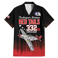 Tuskegee Airmen Red Tails Family Matching Mermaid Dress and Hawaiian Shirt 332nd Fighter Group WWII Tribute Black Style - Wonder Print Shop